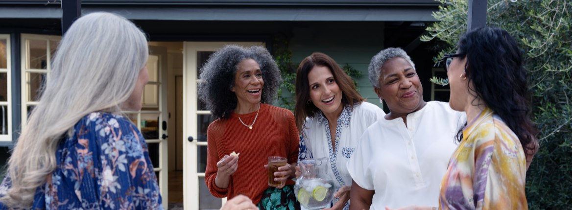 Actor portrayal of a group of postmenopausal women socializing